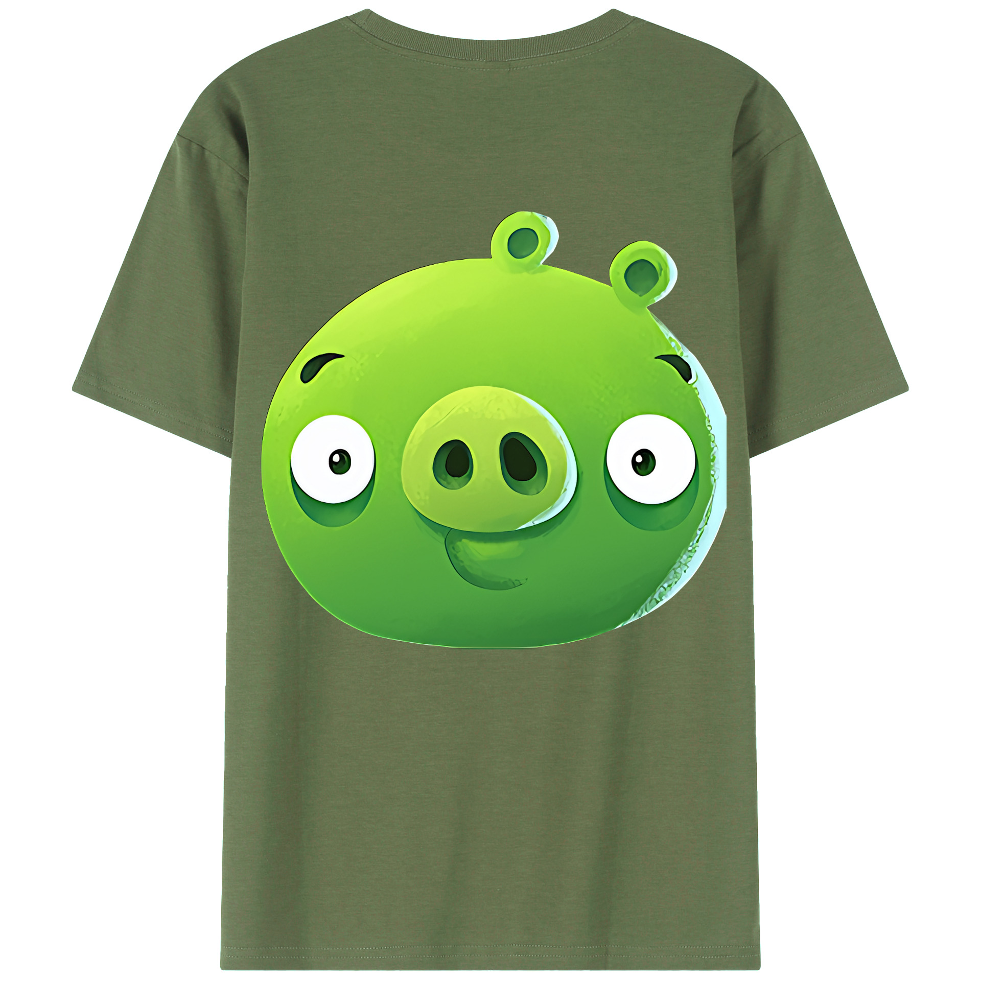 （画像用） Angry Birds アングリーバード 綿100％ メンズ半袖Tシャツ（バックプリント） 通気性